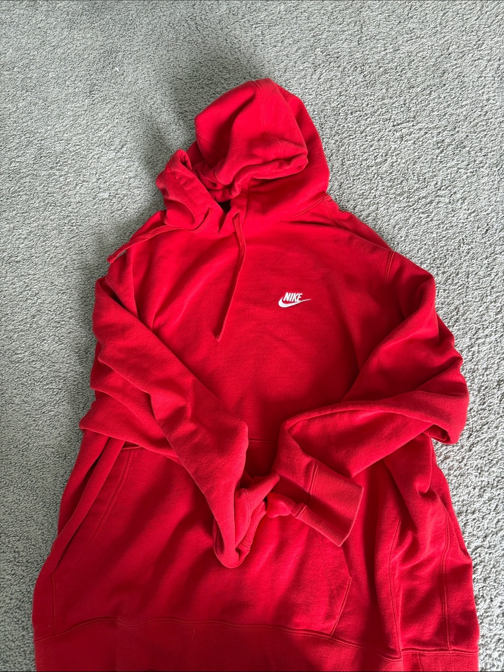 Nike Red Hoodie with White Logo